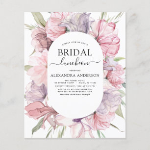 Budget Boho Dusty Purple Bridal Shower Luncheon Flyer