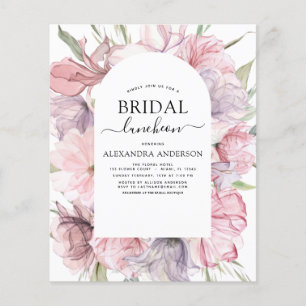 Budget Boho Dusty Purple Bridal Shower Luncheon Flyer