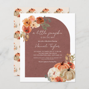 Budget Boho Fall Baby Shower Little Pumpkin Invite