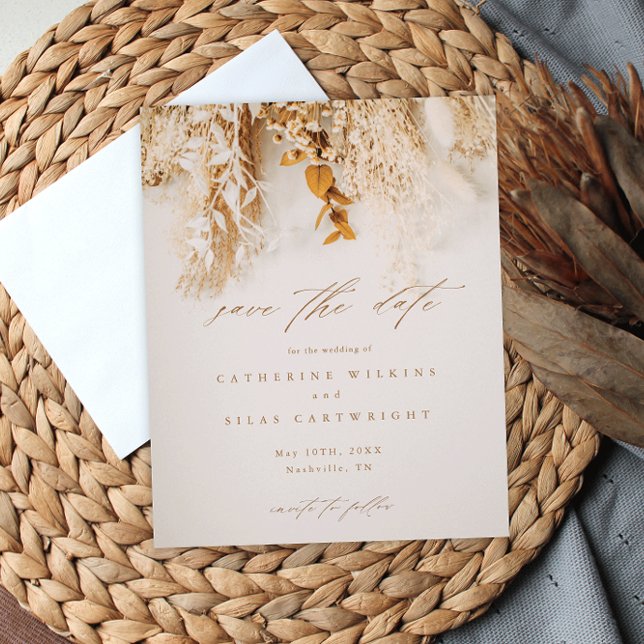 Budget Boho Fall Flowers Wedding Save The Date (Creator Uploaded)