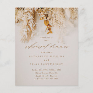 Budget Boho Floral Rehearsal Dinner Invitation