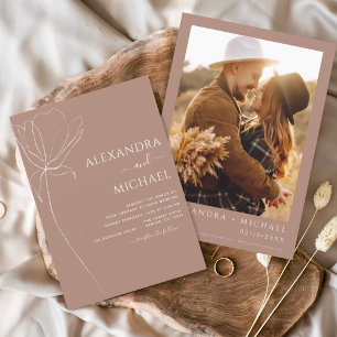 Budget Boho Floral Wedding Invitations Flyer