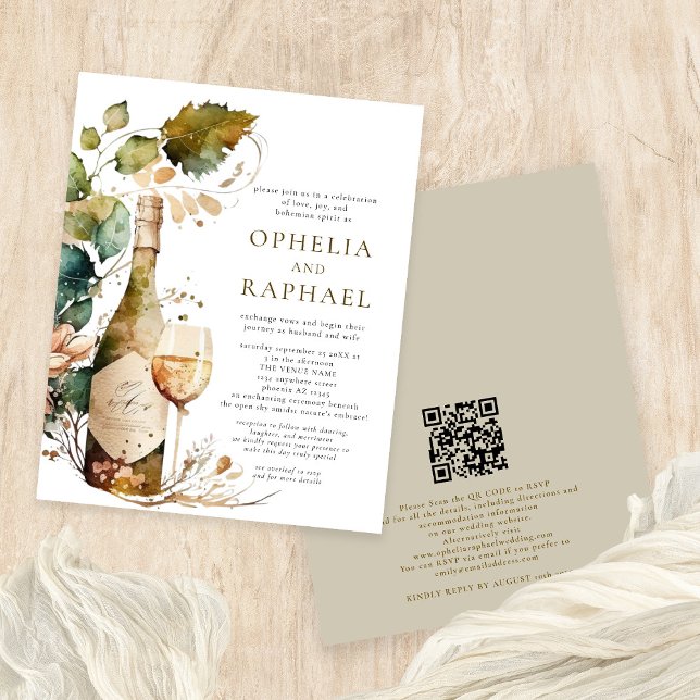 Budget Boho Foliage and Wine Bohemian Wedding (Front and back view)