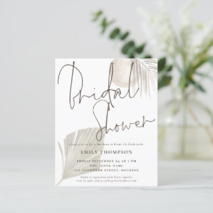 Budget Boho Grass Beige Bridal Shower Invitation