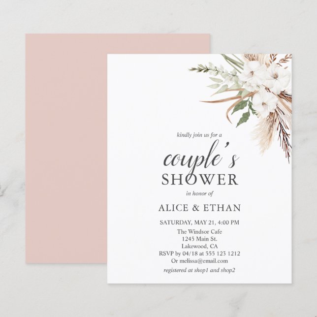 Budget Boho Greenery Pampa Grass Couples Shower (Front/Back)