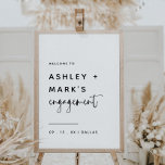 Budget Boho Modern Script Engagement Welcome Poster<br><div class="desc">Bohemian Modern Script Engagement Welcome Sign</div>