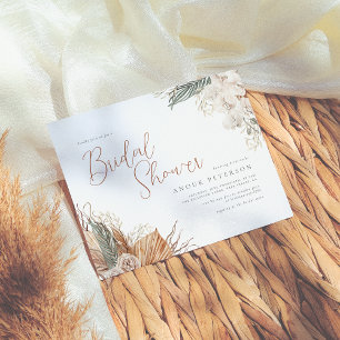 Budget Boho Orchid & Pampas Grass Bridal Shower