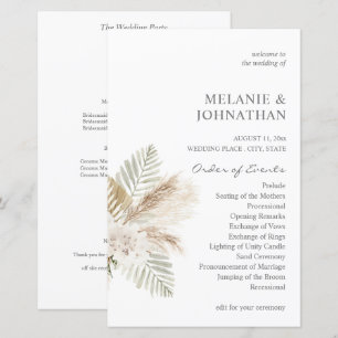 Budget Boho Pampas B Floral MED Wedding Ceremony