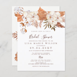 Budget Boho Pampas Bridal Shower Invitation