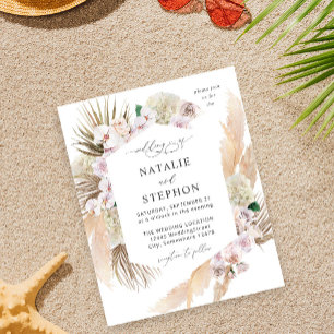 Budget Boho Pampas Grass Beach Floral Wedding  Flyer