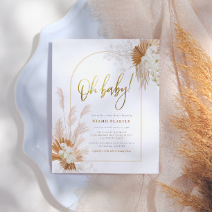 Budget Boho Pampas Grass Gold Girl Baby Shower