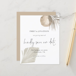 Budget Boho Pampas Grass Script Save The Date