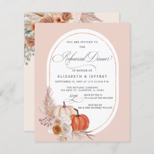 Budget Boho Pampas Pumpkins Fall Rehearsal Dinner