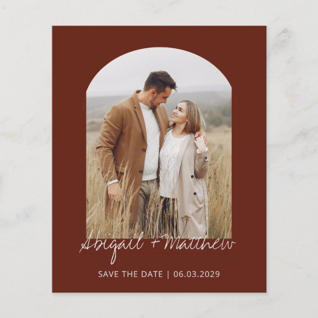Budget Boho Photo Arch Save The Date Invitation  F Flyer (Front)