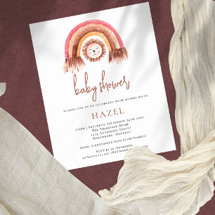 Budget Boho Rainbow Lion Girl Boy Baby Shower