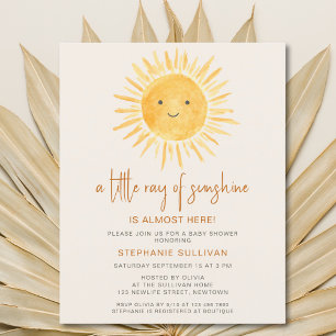 Budget Boho Ray of Sunshine Baby Shower Invitation