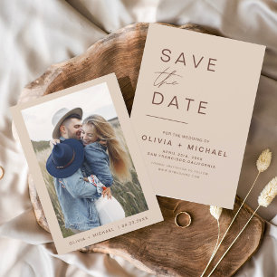 Budget Boho Save the Date Photo Minimalist Flyer