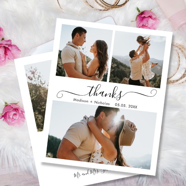 Budget Boho Script Wedding Collage Thank You Flyer (Creator Uploaded)
