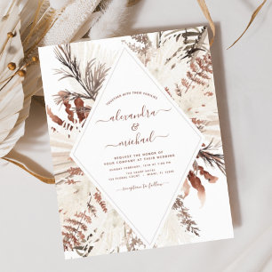 Budget Boho Terracotta Pampas Grass Wedding