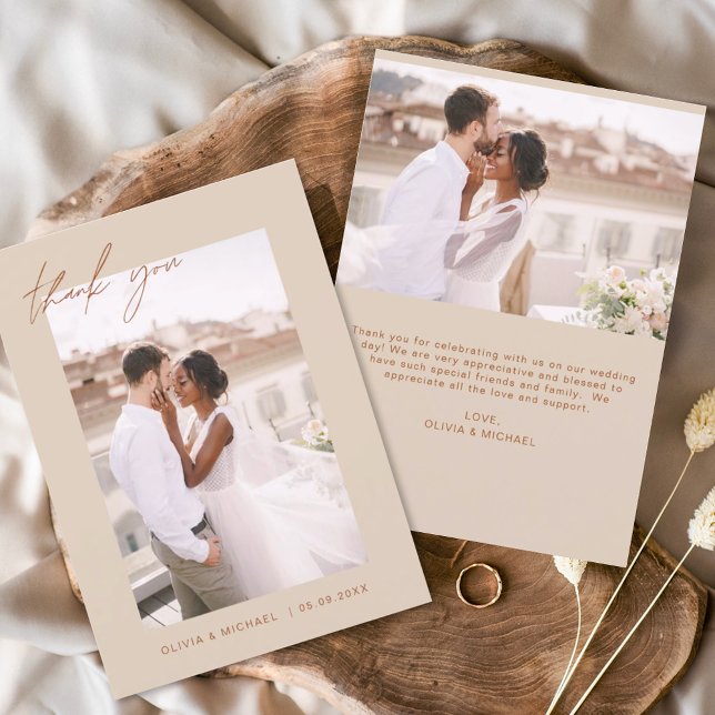 Budget Boho Terracotta Wedding Thank You Cards (Creator Uploaded)