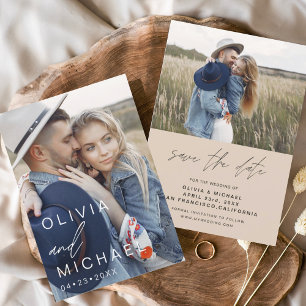 Budget Boho Typography Save the Date Photo