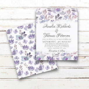 Budget Boho Watercolor Floral Wedding Invitation