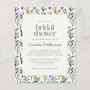 Budget Boho Watercolor Wildflower Bridal Shower