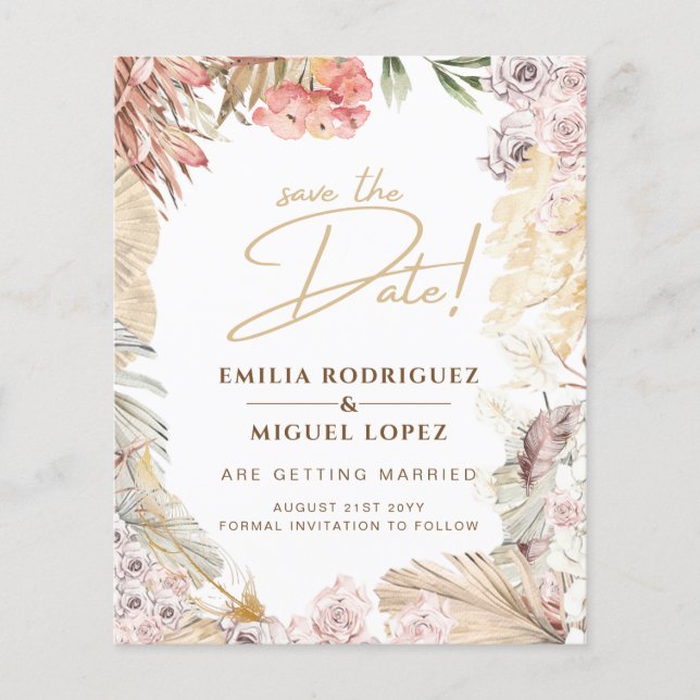 BUDGET BOHO Wedding Invite Digital Download (Front)