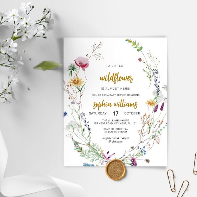 Budget Boho Wildflower Baby Shower Invitation (Creator Uploaded)