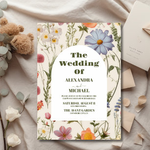 Budget Boho Wildflower Botanical Wedding Flyer