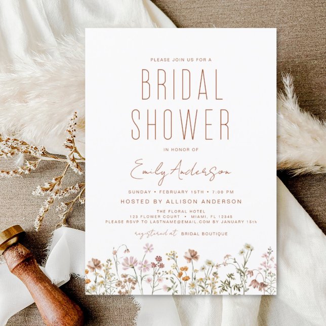 Budget Boho Wildflower Bridal Shower Invitation (Creator Uploaded)