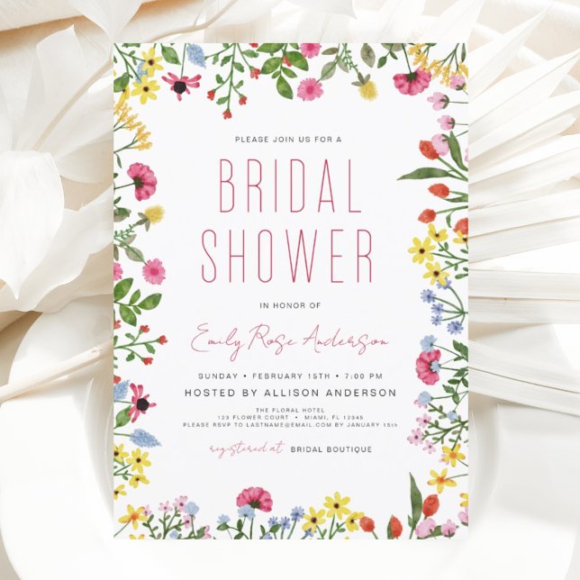 Budget Boho Wildflower Bridal Shower Invitation (Creator Uploaded)