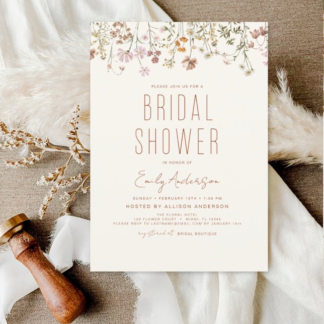 Budget Boho Wildflower Bridal Shower Invitation (Creator Uploaded)