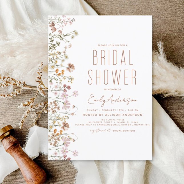 Budget Boho Wildflower Bridal Shower Invitation (Creator Uploaded)