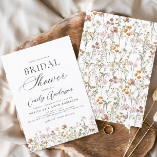 Budget Boho Wildflower Bridal Shower Invitation