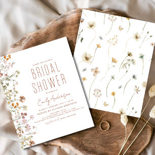 Budget Boho Wildflower Bridal Shower Invitation Flyer