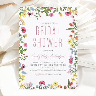 Budget Boho Wildflower Bridal Shower Invitation Flyer