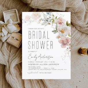 Budget Boho Wildflower Bridal Shower Invitation Flyer
