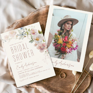 Budget Boho Wildflower Bridal Shower Invitation Flyer