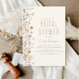 Budget Boho Wildflower Bridal Shower Invitation Flyer