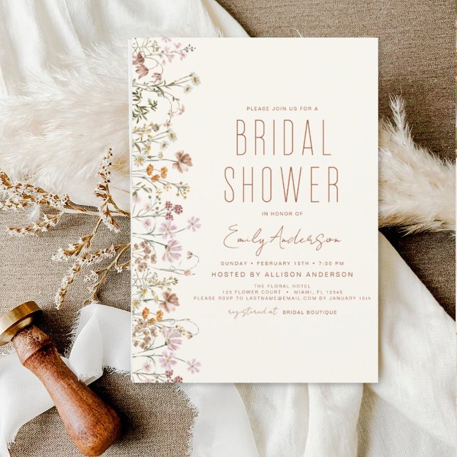 Budget Boho Wildflower Bridal Shower Invitation Flyer (Creator Uploaded)