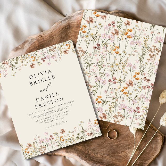 Budget Boho Wildflower Garden Wedding Invitation Flyer (Creator Uploaded)