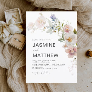 Budget Boho Wildflower Wedding Invitation