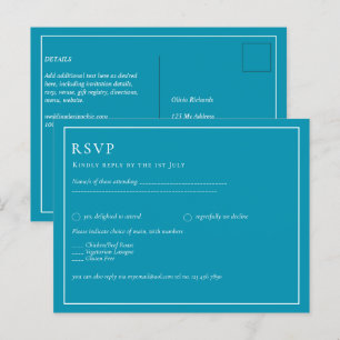 BUDGET Bondi Blue Monochrome Wedding Postcard