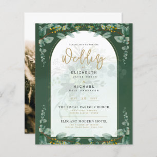 Budget Botanical Eucalyptus Wedding INVITE