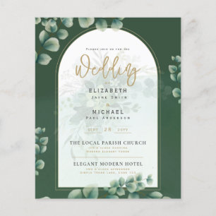 Budget Botanical Eucalyptus Wedding INVITE