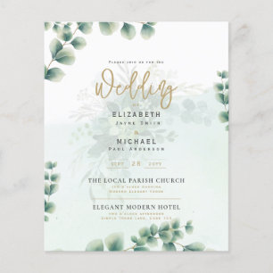 Budget Botanical Eucalyptus Wedding INVITE