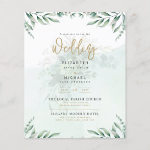 Budget Botanical Eucalyptus Wedding INVITE