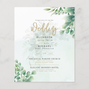 Budget Botanical Eucalyptus Wedding INVITE