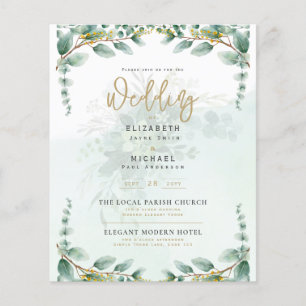 Budget Botanical Eucalyptus Wedding INVITE